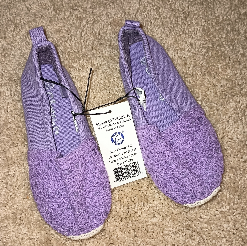 Kids Chatties Purple Ballet‎ Flats L 9-10